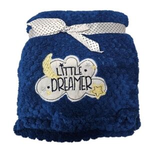 Little Dreamer Blue Kids Blanket 30x40 New